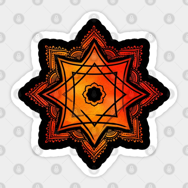 Watercolor Star of Lakshmi - Ashthalakshmi Sticker by Nartissima